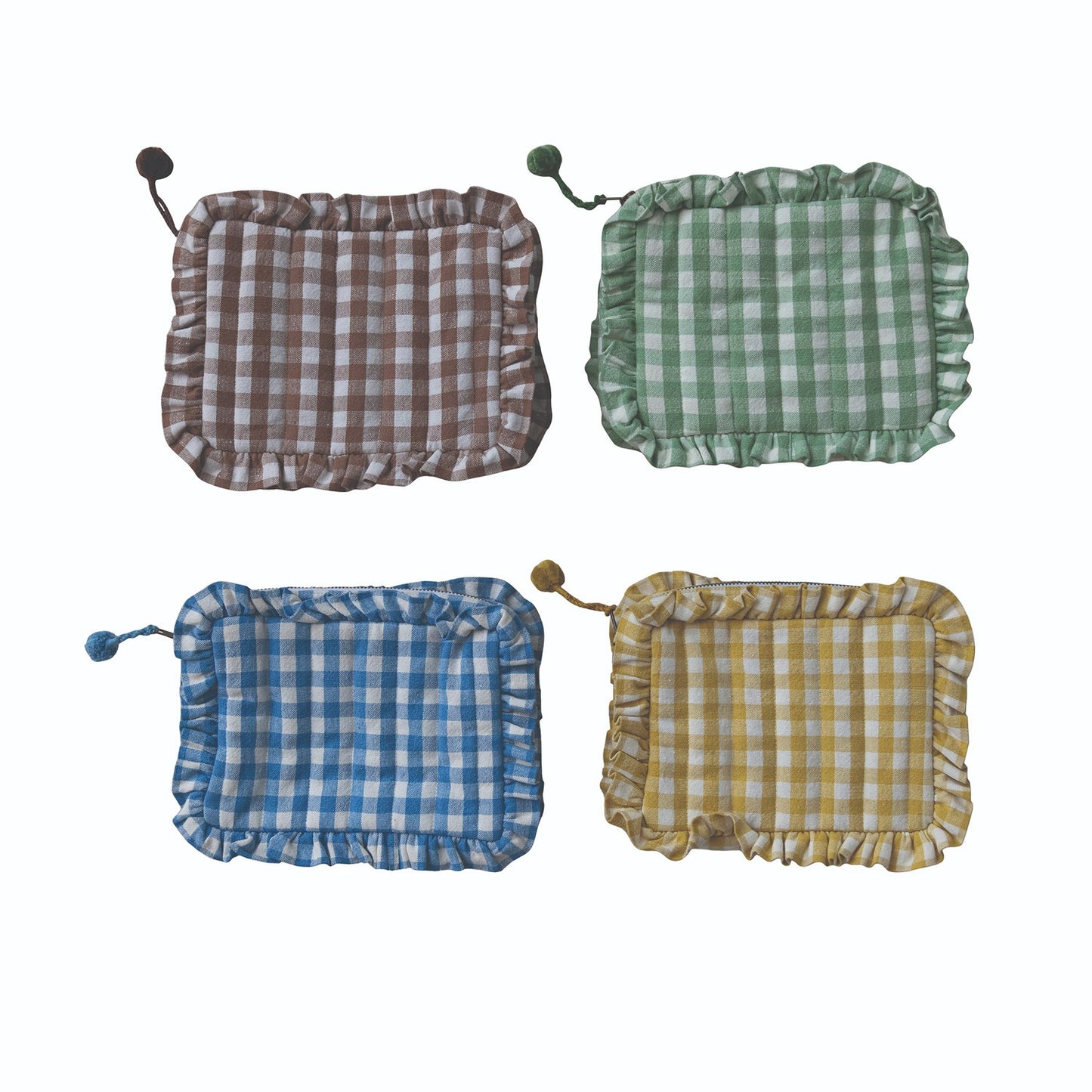 Checkered Patterned Zip Pouch