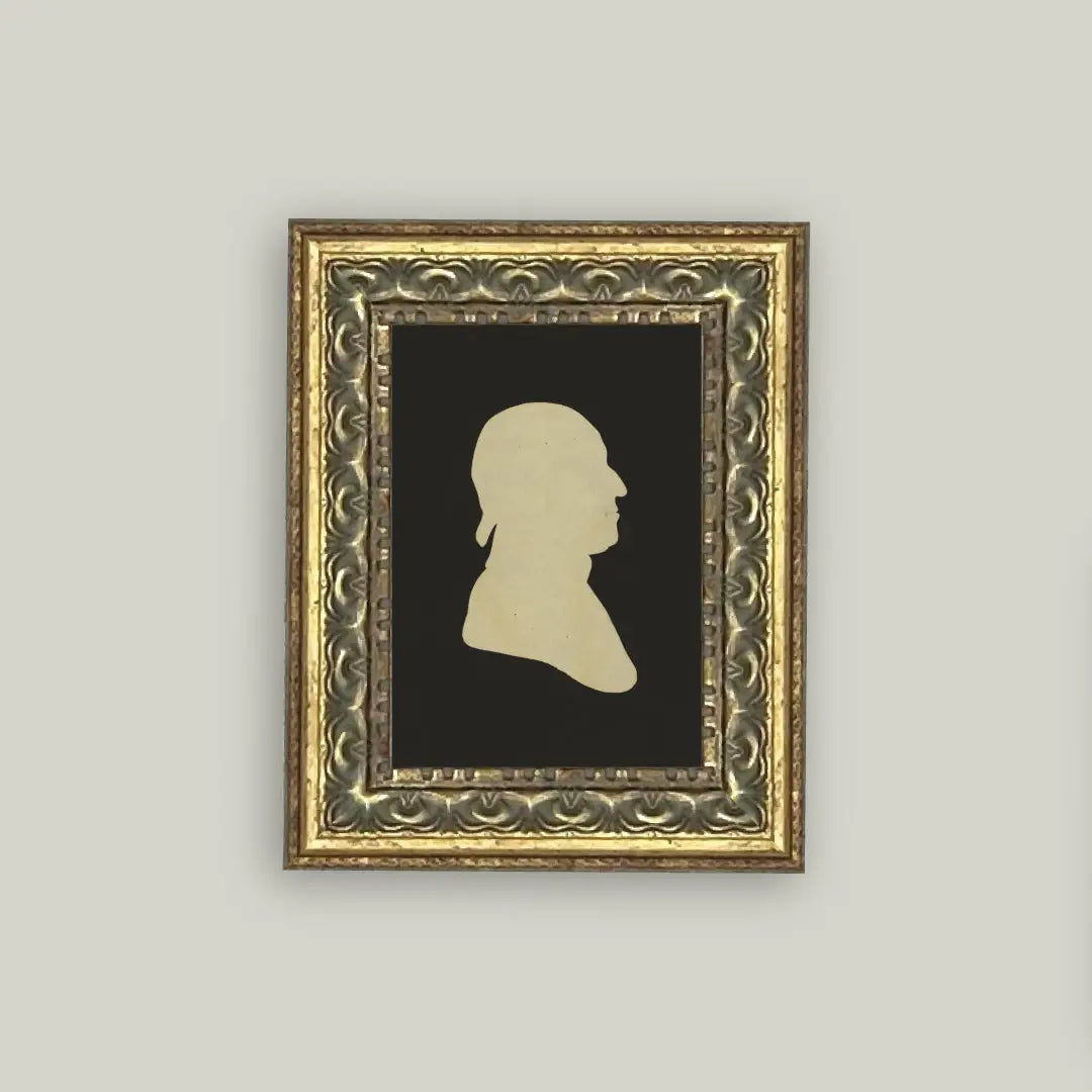 Silhouette of A Man Framed Antique Art