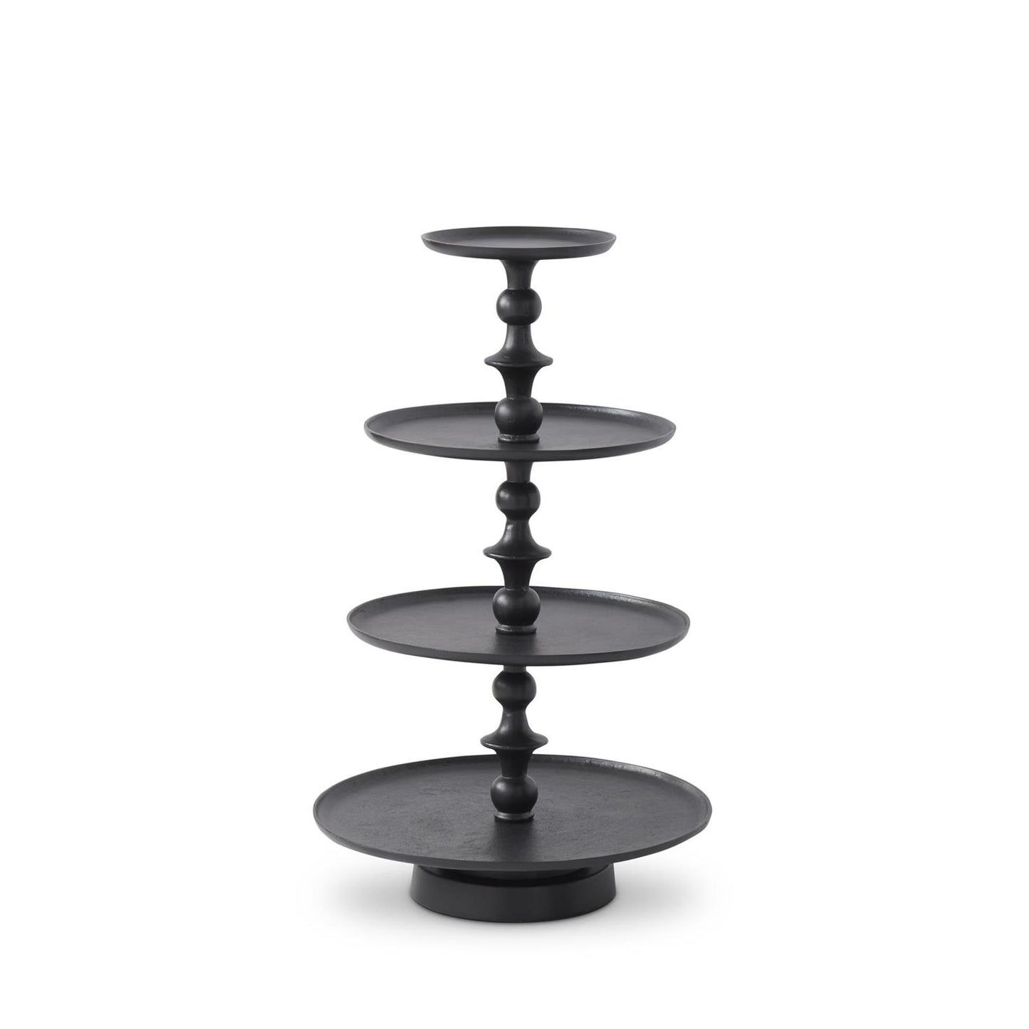 Black 4-Tiered Round Stand