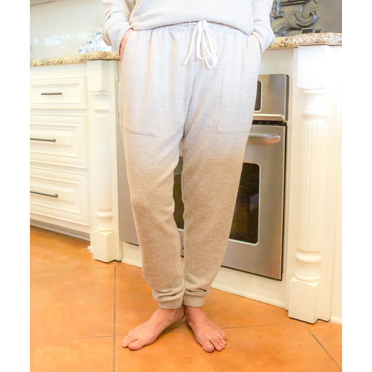 Brushed Hacci Joggers in Taupe