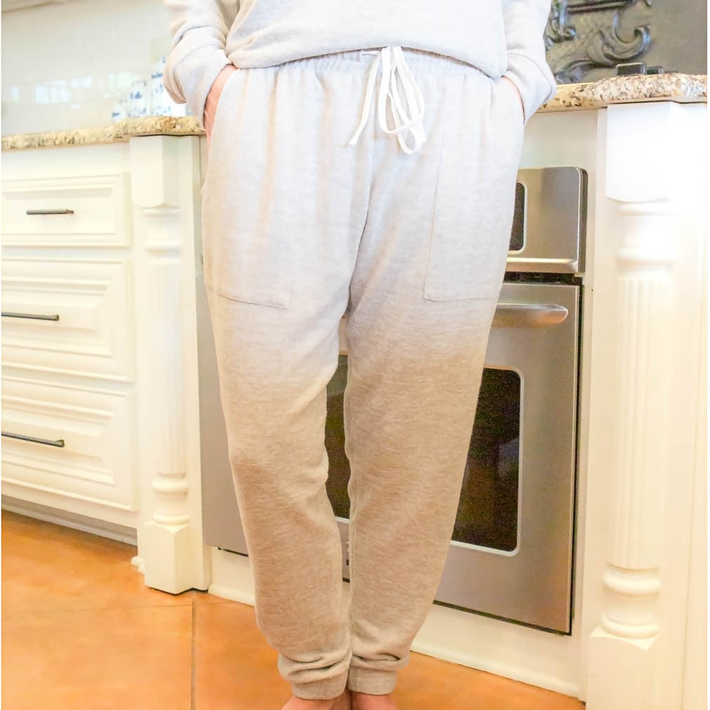 Brushed Hacci Joggers in Taupe