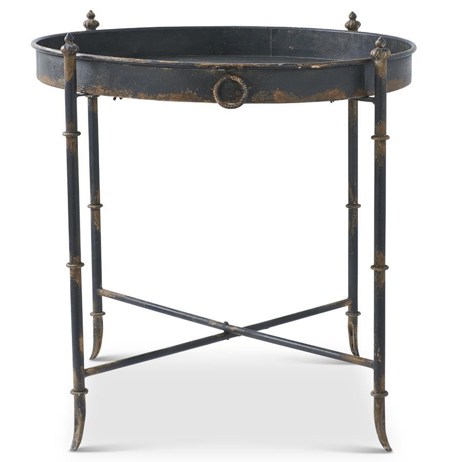 Black Metal & Gold Washed Tea Table