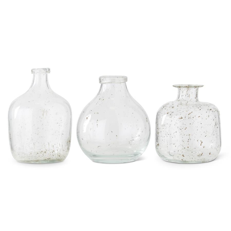 Textured Handblown Glass Bottles