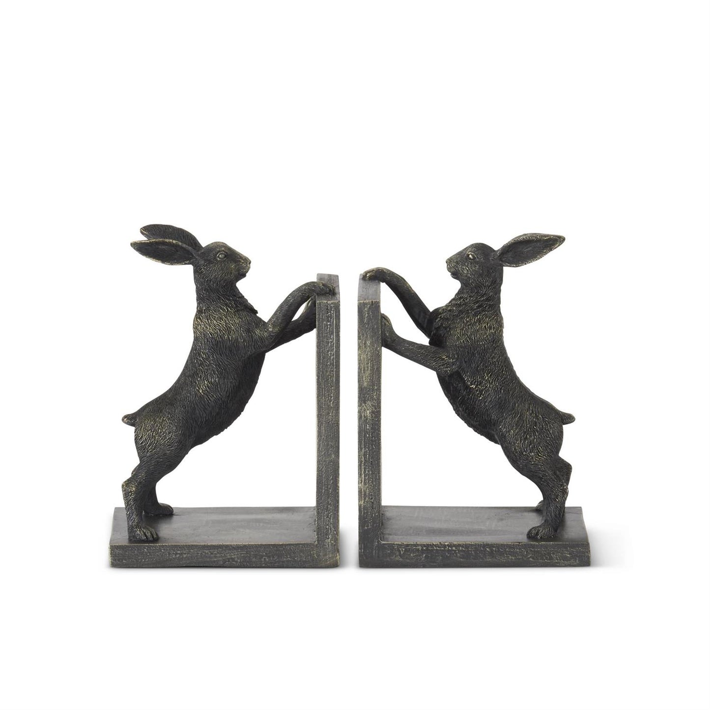 Black & Gold Rabbit Bookends
