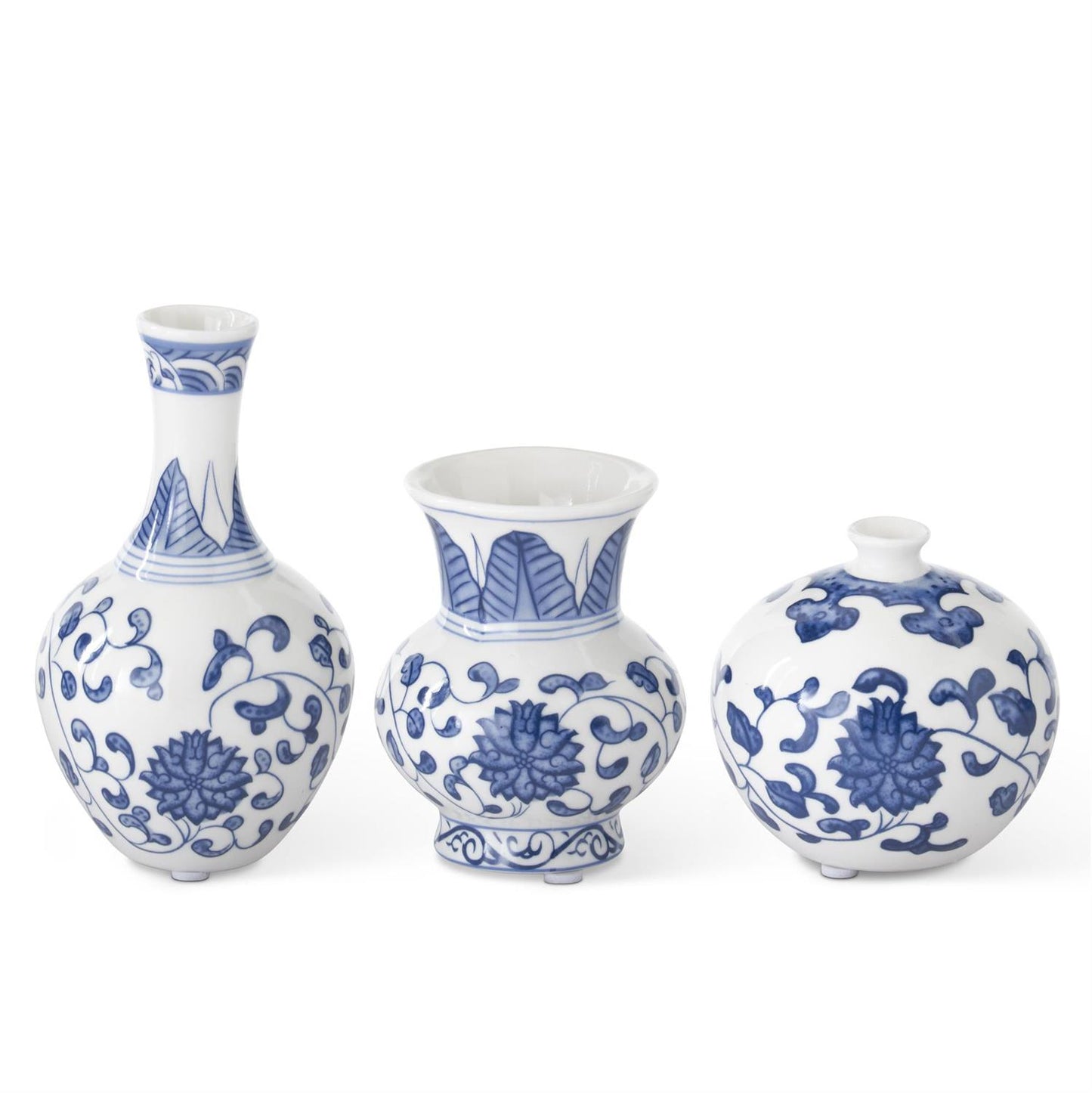 Blue & White Chinoiserie Mini Bud Vases