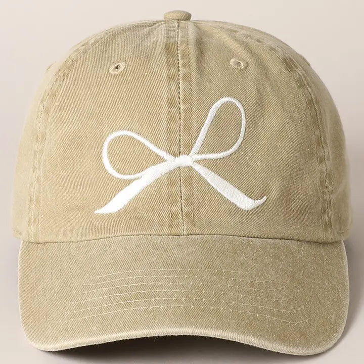 Bow Graphic Embroidered Baseball Cap