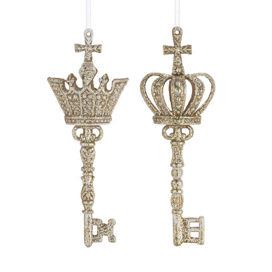Key with Sparkly Cross Ornament