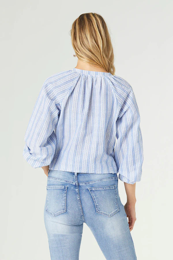 Jasper Seersucker Front Tie Top