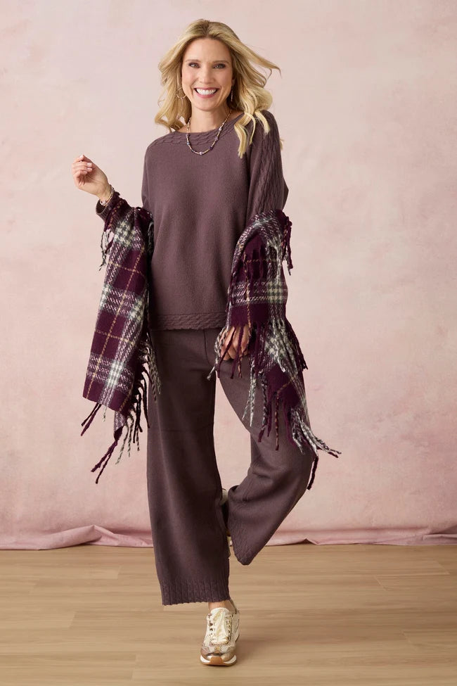 Heavenly-Luxe Cable Knit Detail Pants