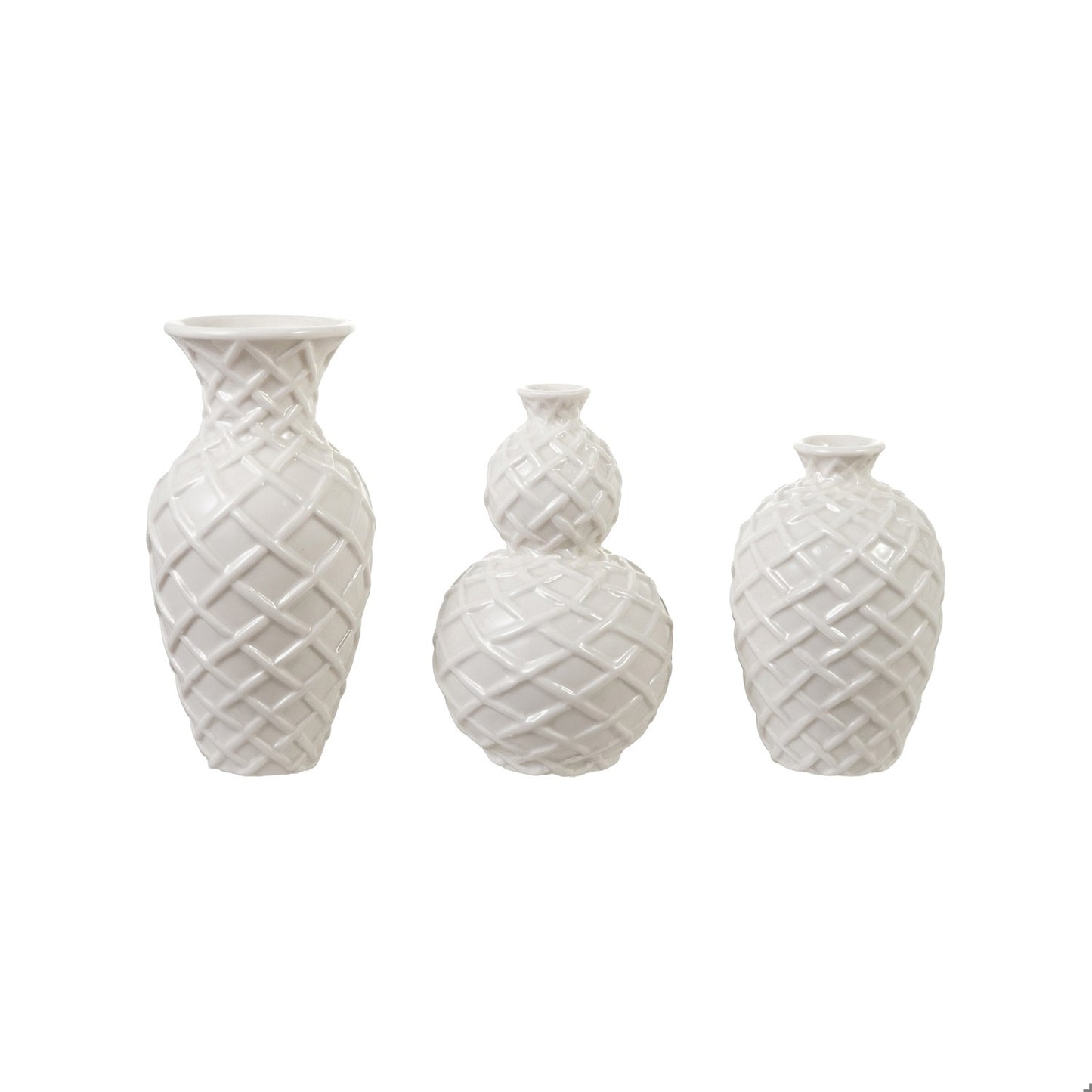 Basket Weave Stoneware Vase