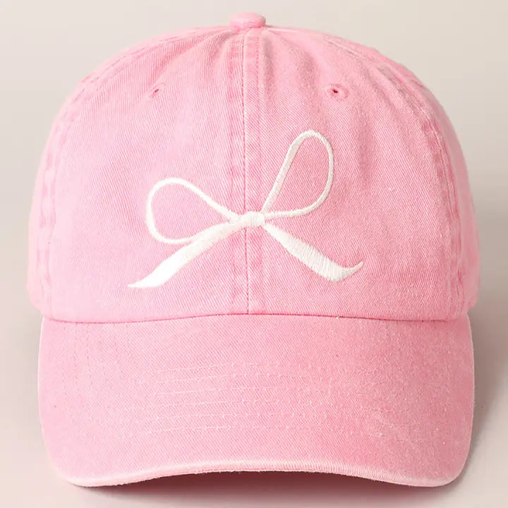 Bow Graphic Embroidered Baseball Cap
