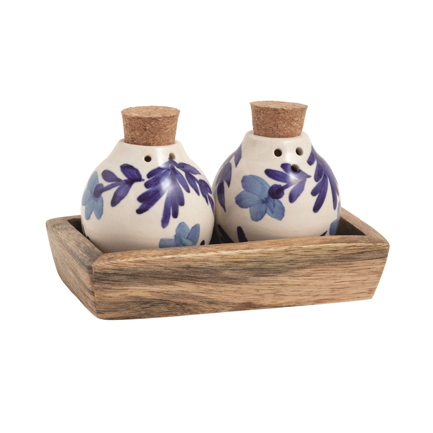Blue Floral Salt & Pepper Set