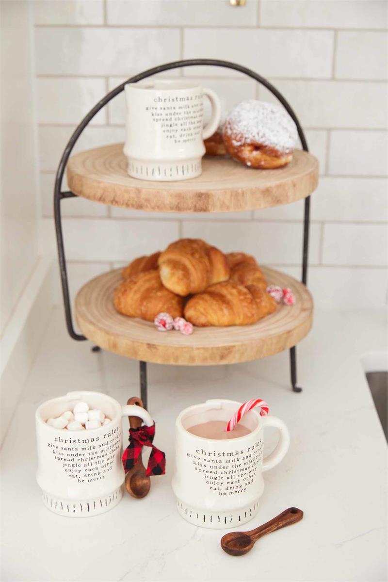 Wood Slice Tiered Stand