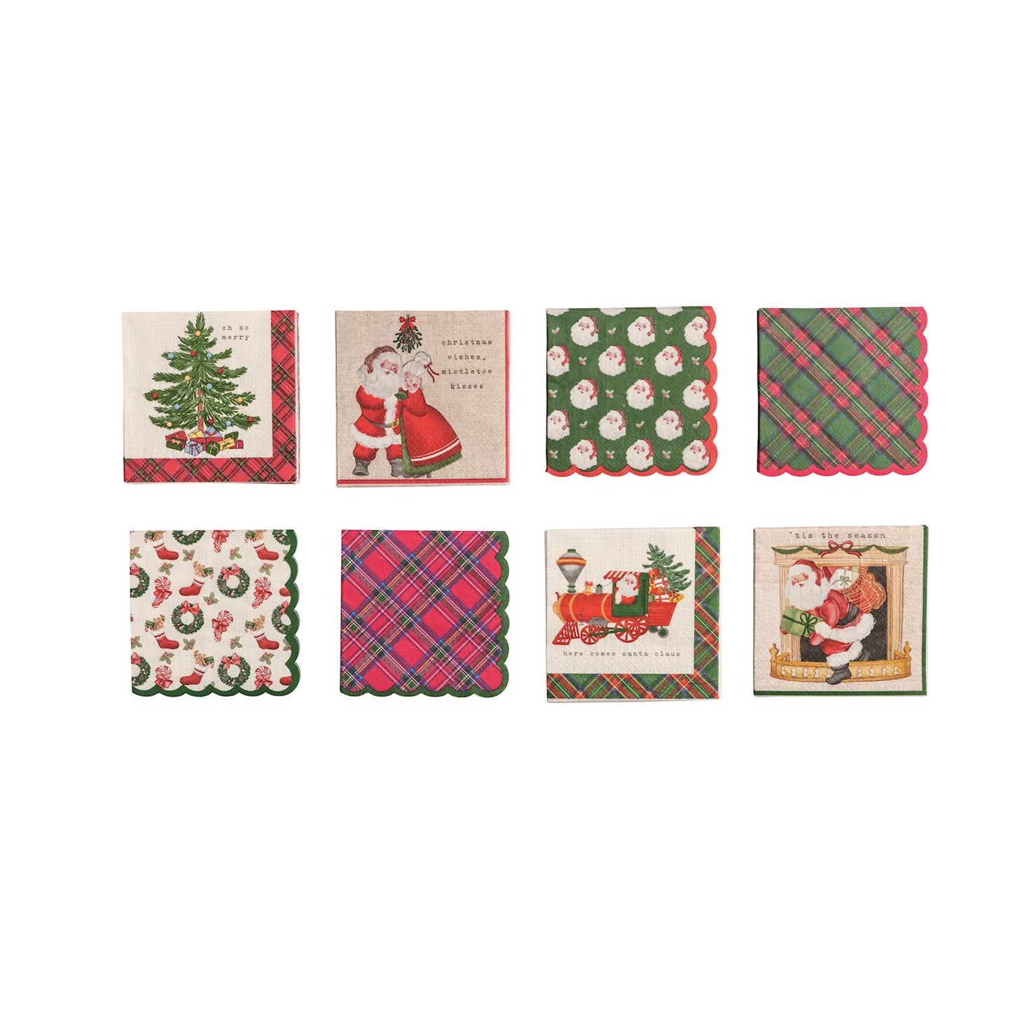 Classic Christmas Cocktail Napkin Sets