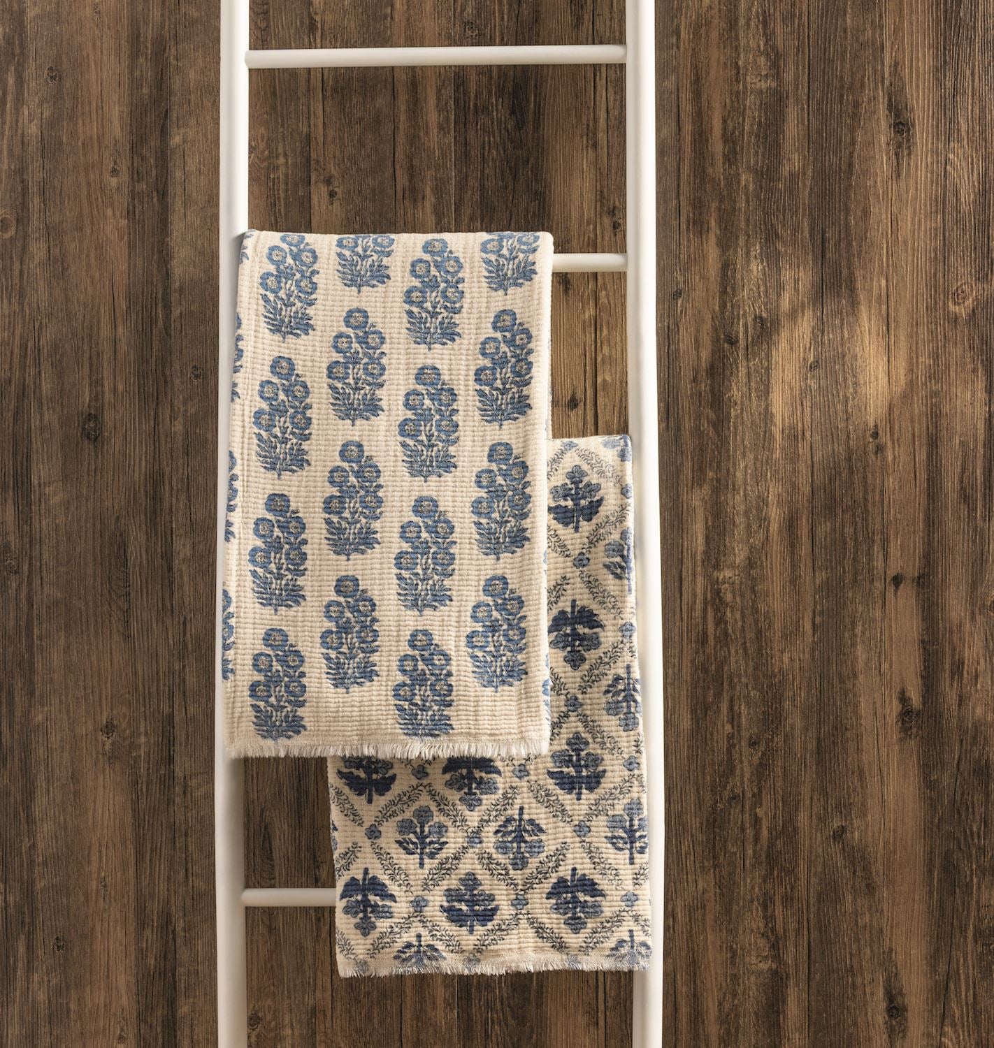 Blue Printed Throw Blanket