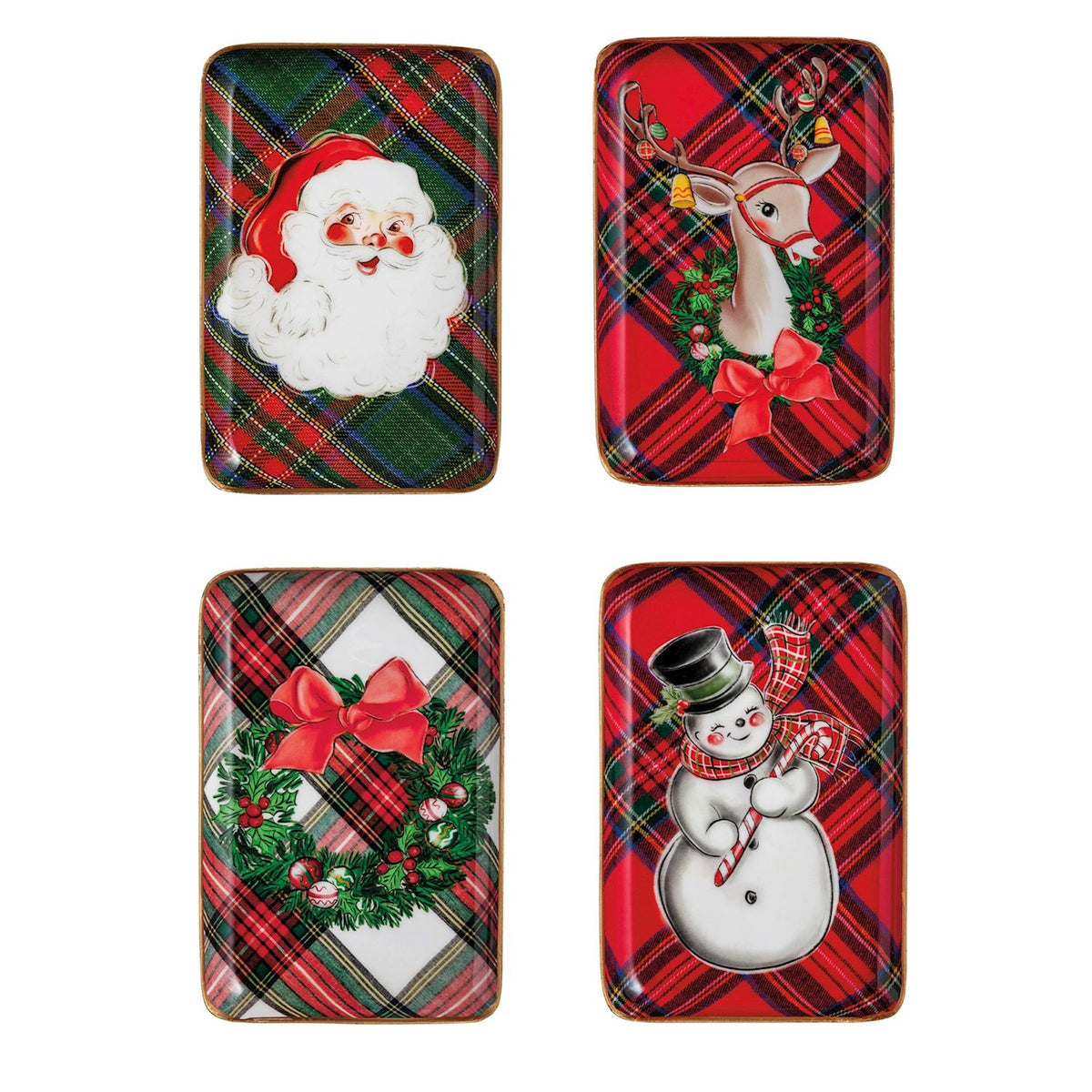 Enamel Christmas Tidbit Trays