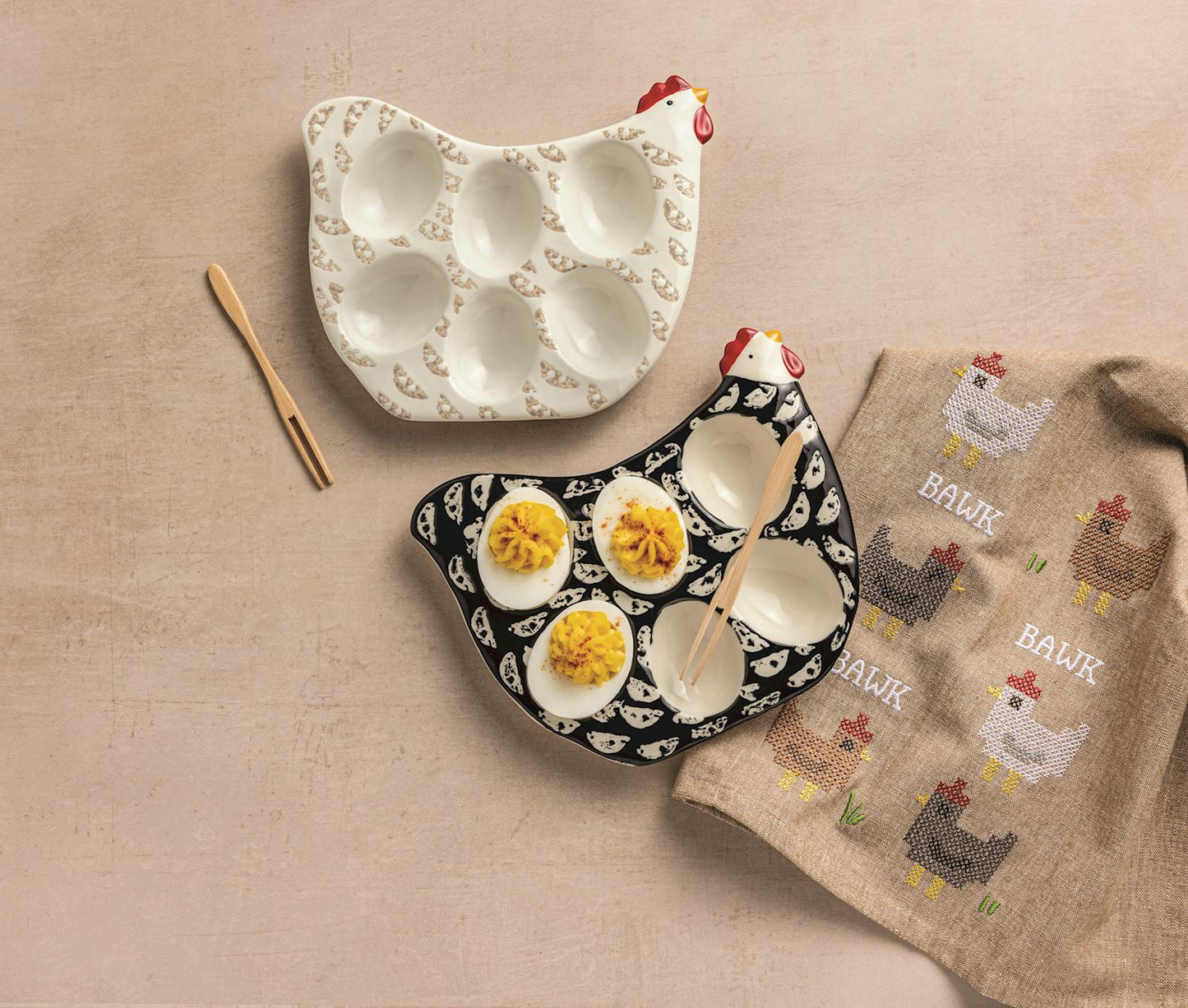 Farm Mini Rooster Deviled Egg Plate