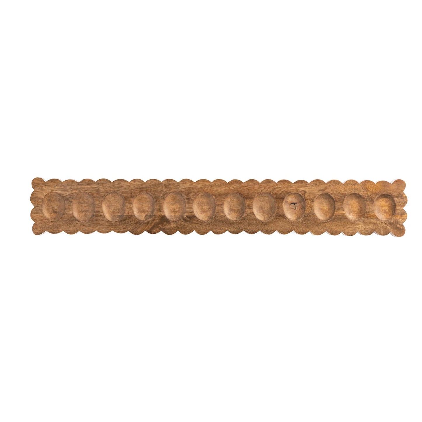 Scalloped Wooden Devil Egg Tray