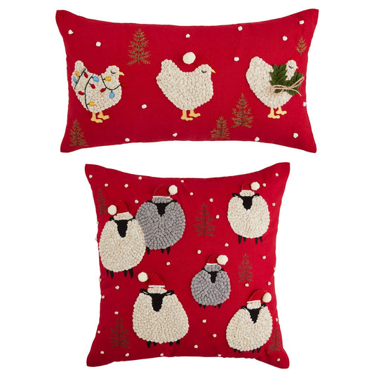 Christmas Sheep & Chicken Pillows