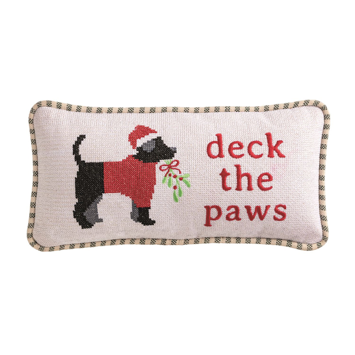 "Deck The Paws" Needlepoint Pillow