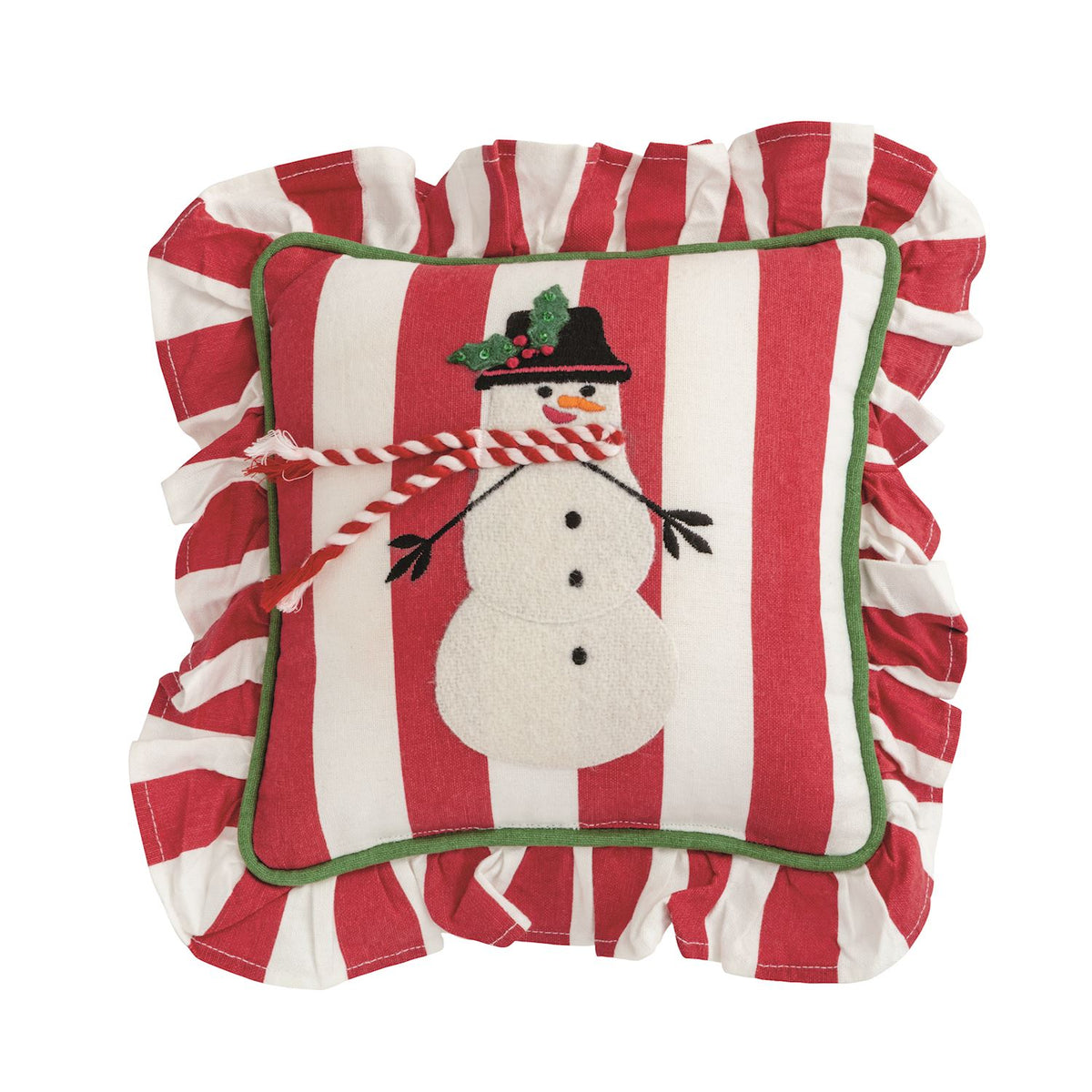 Snowman Ruffle Mini Pillow