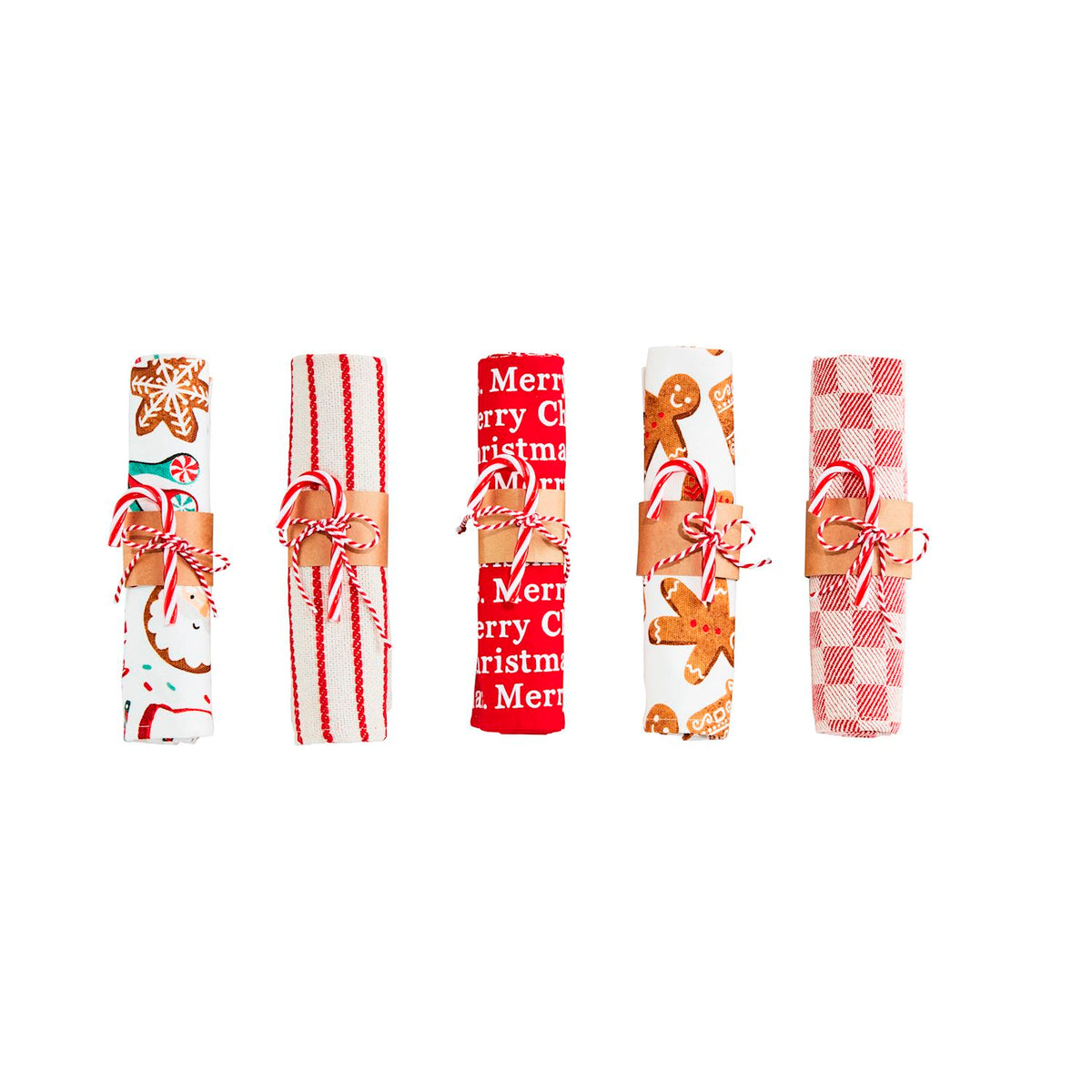 Candy Cane Rolled Towel