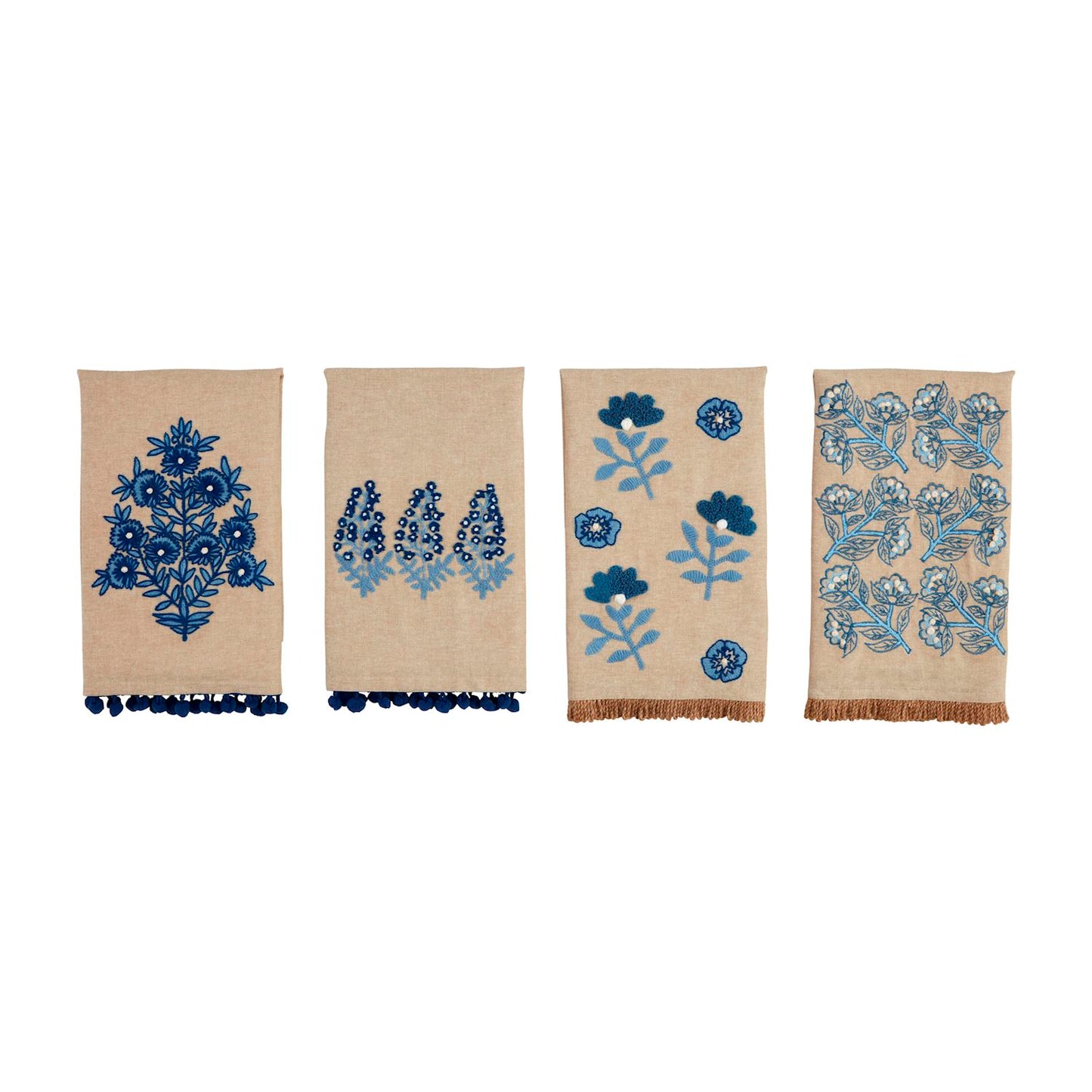 Block Print Embroidered Towels