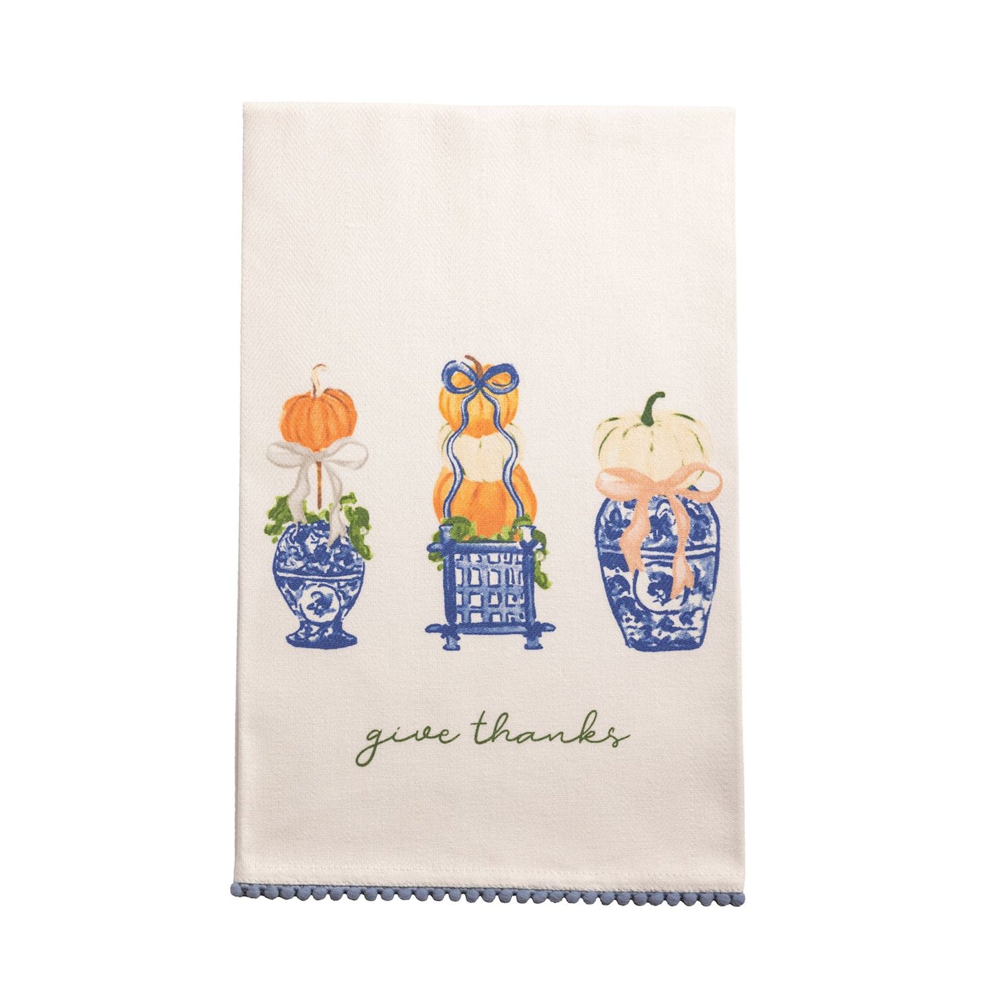 Give Thanks Topiary Tea Towel