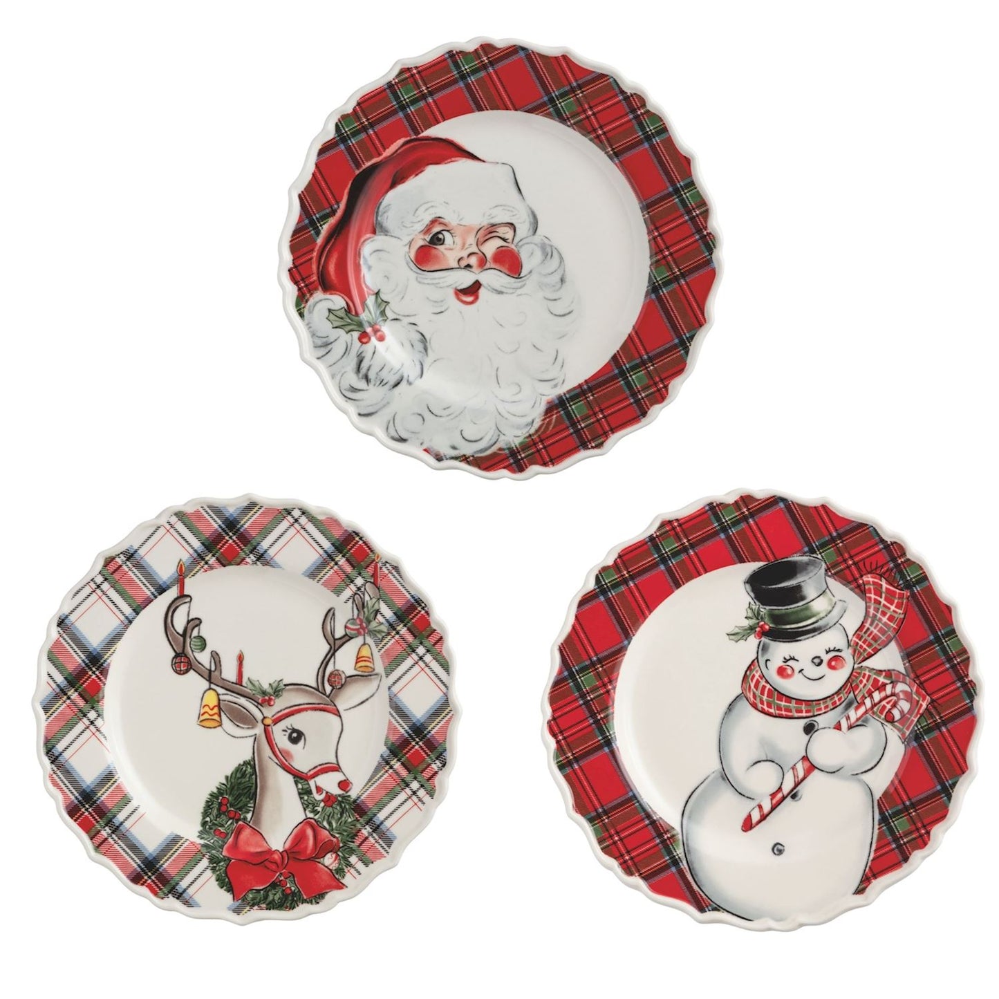 Christmas Tartan Icon Salad Plate