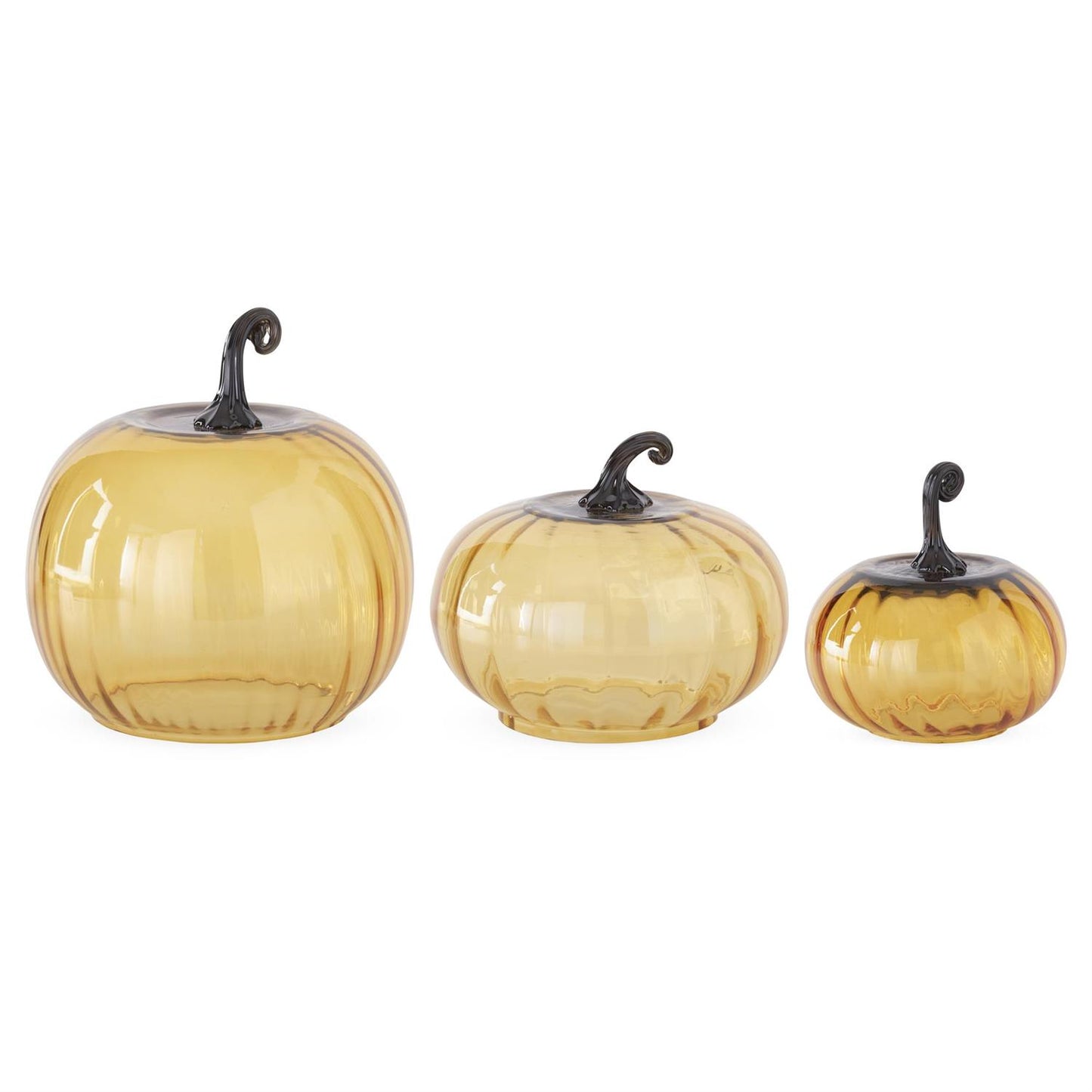 Transparent Amber Glass Pumpkin Cloches