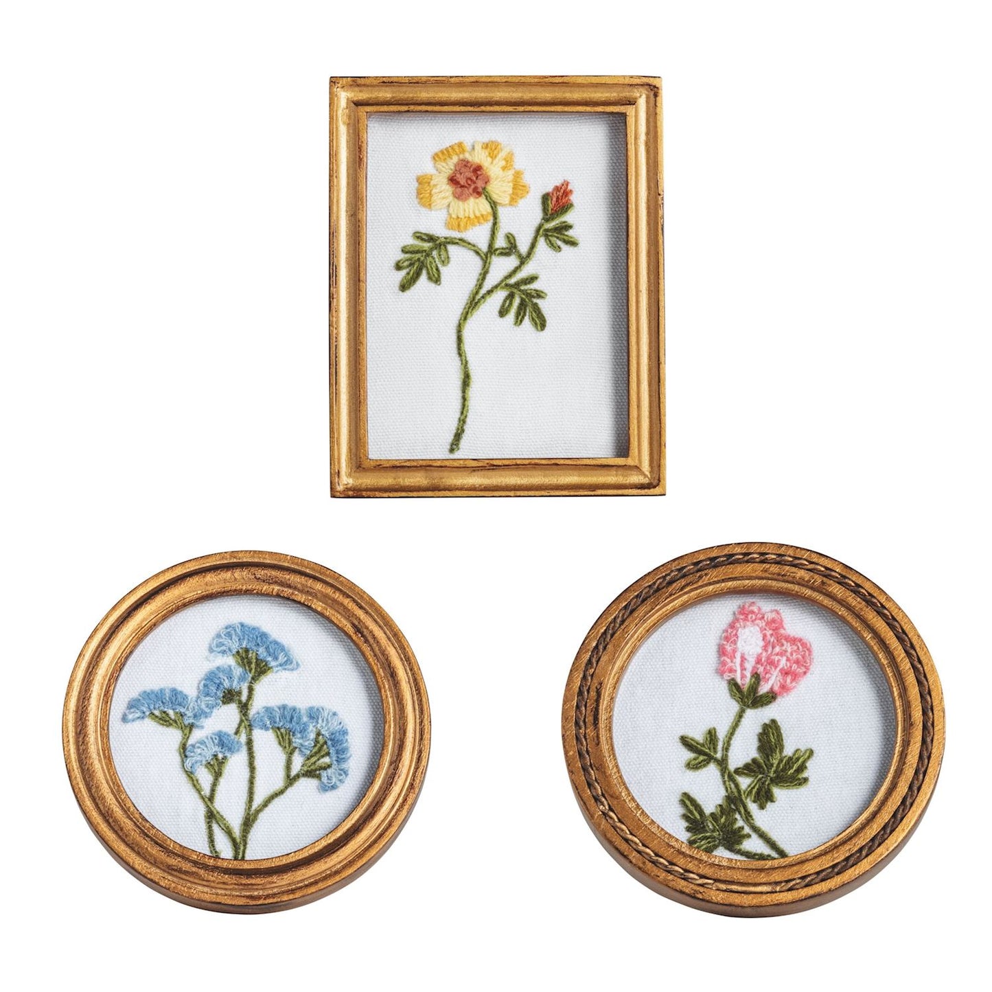 Embroidered Floral Art Frame