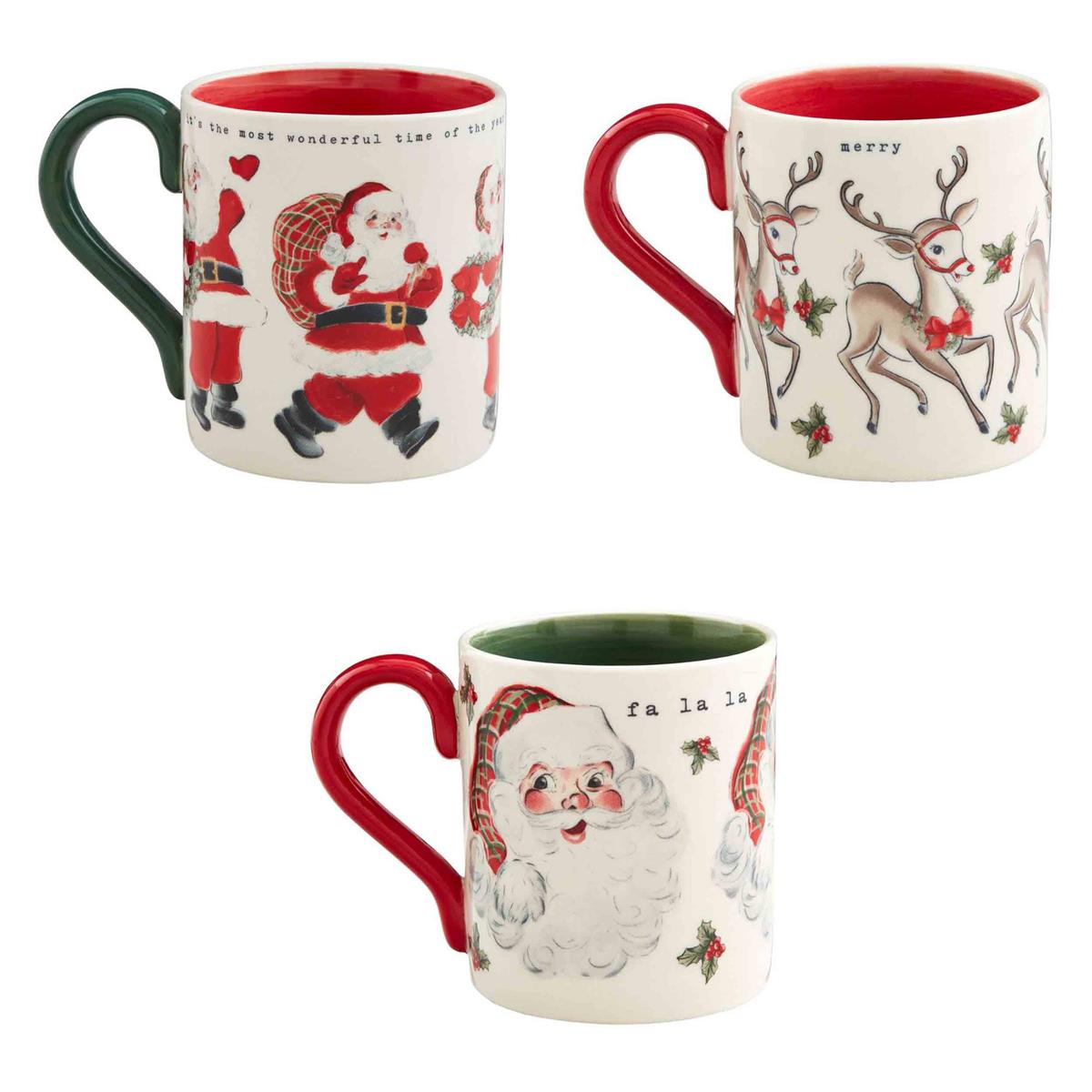 Vintage Santa Deer Mugs