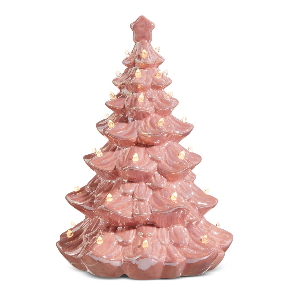 Lighted Pink Vintage Tree 13"