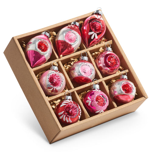 Box Of Vintage Reflector Ornaments