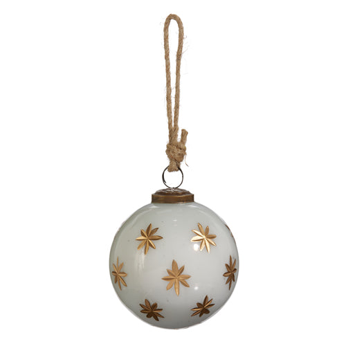 Gold Star Etched Ornament 4''