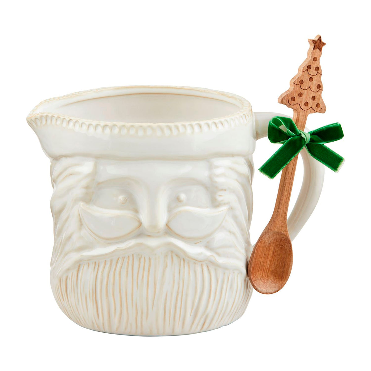 White Christmas Santa Pitcher