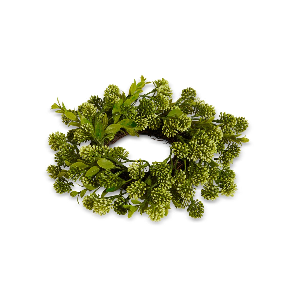 Sedum Mini Wreath-Candle Ring 11.5"