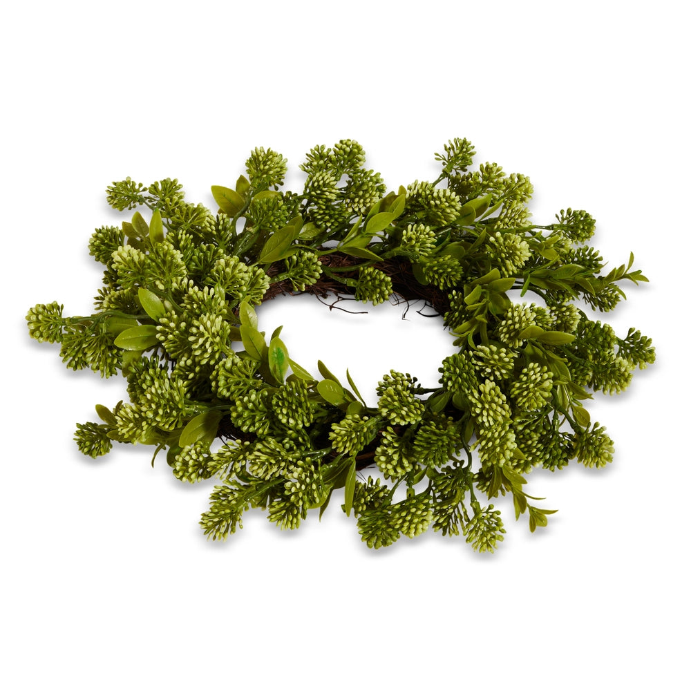 Sedum Mini Wreath-Candle Ring 14"