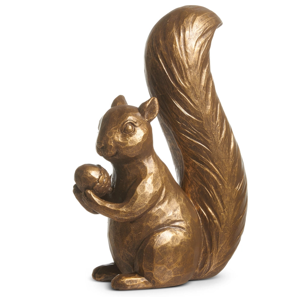 Antique Gold Squirrel With Acorn