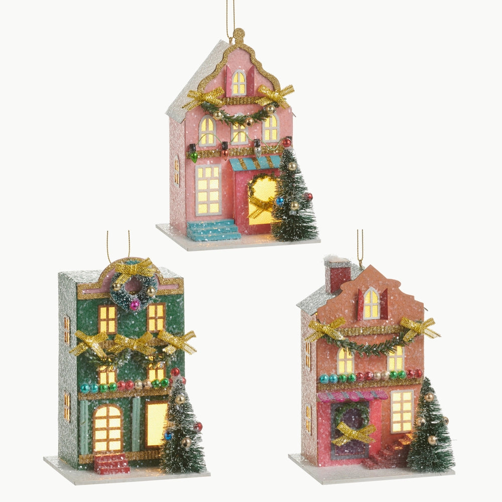 Lighted Paper House Ornament