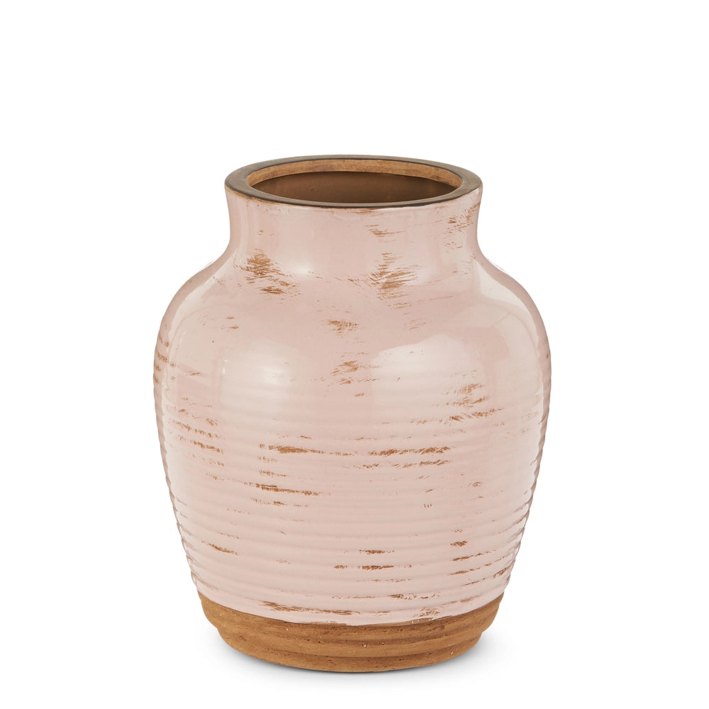 Pink Distressed Vase 9.5"