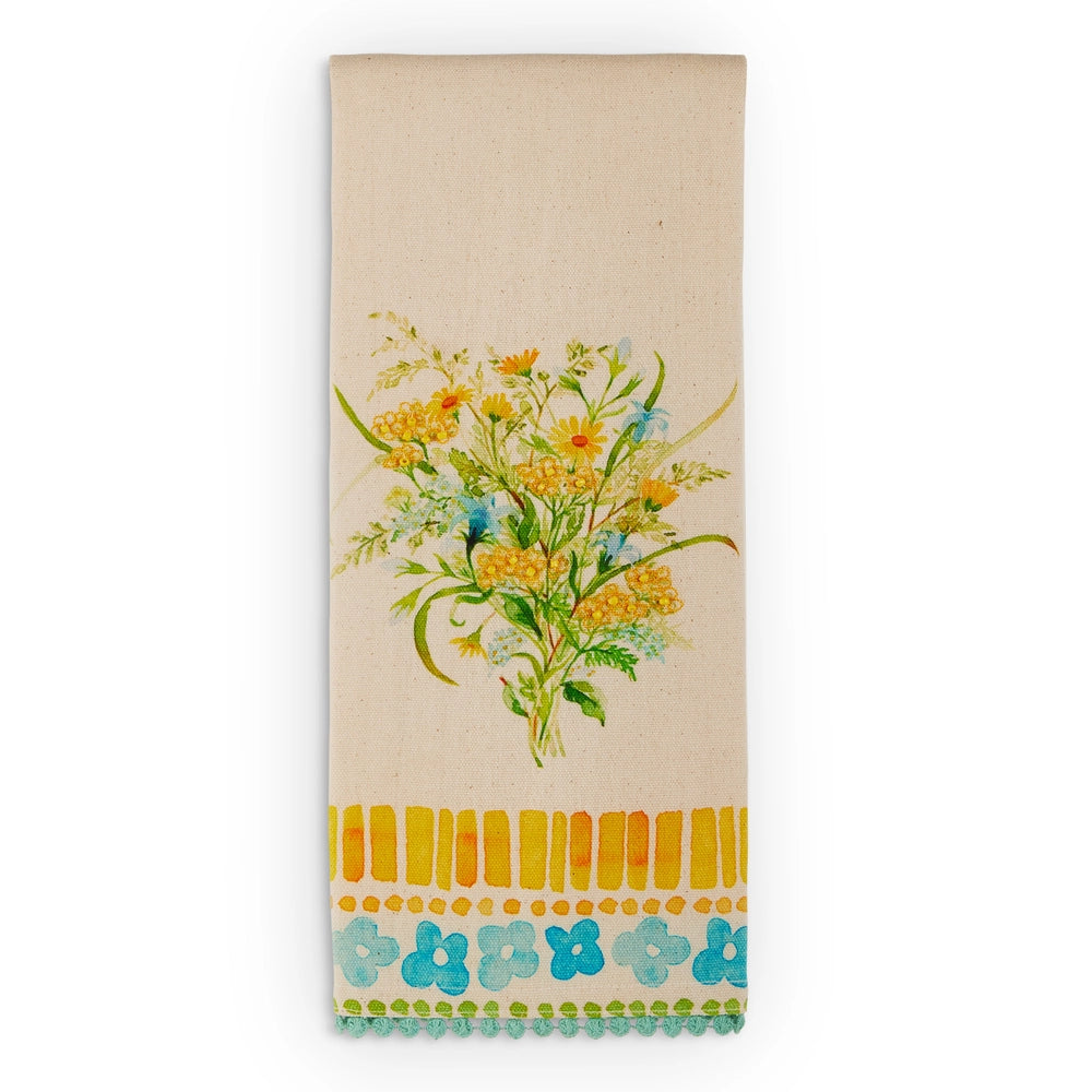 Floral Tile Tea Towel