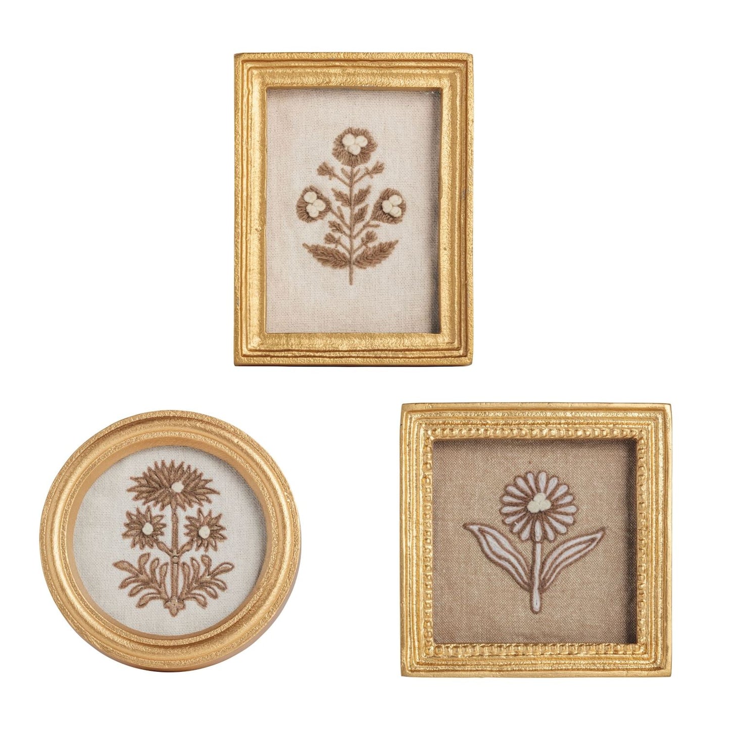 Framed Block Print Flower Art