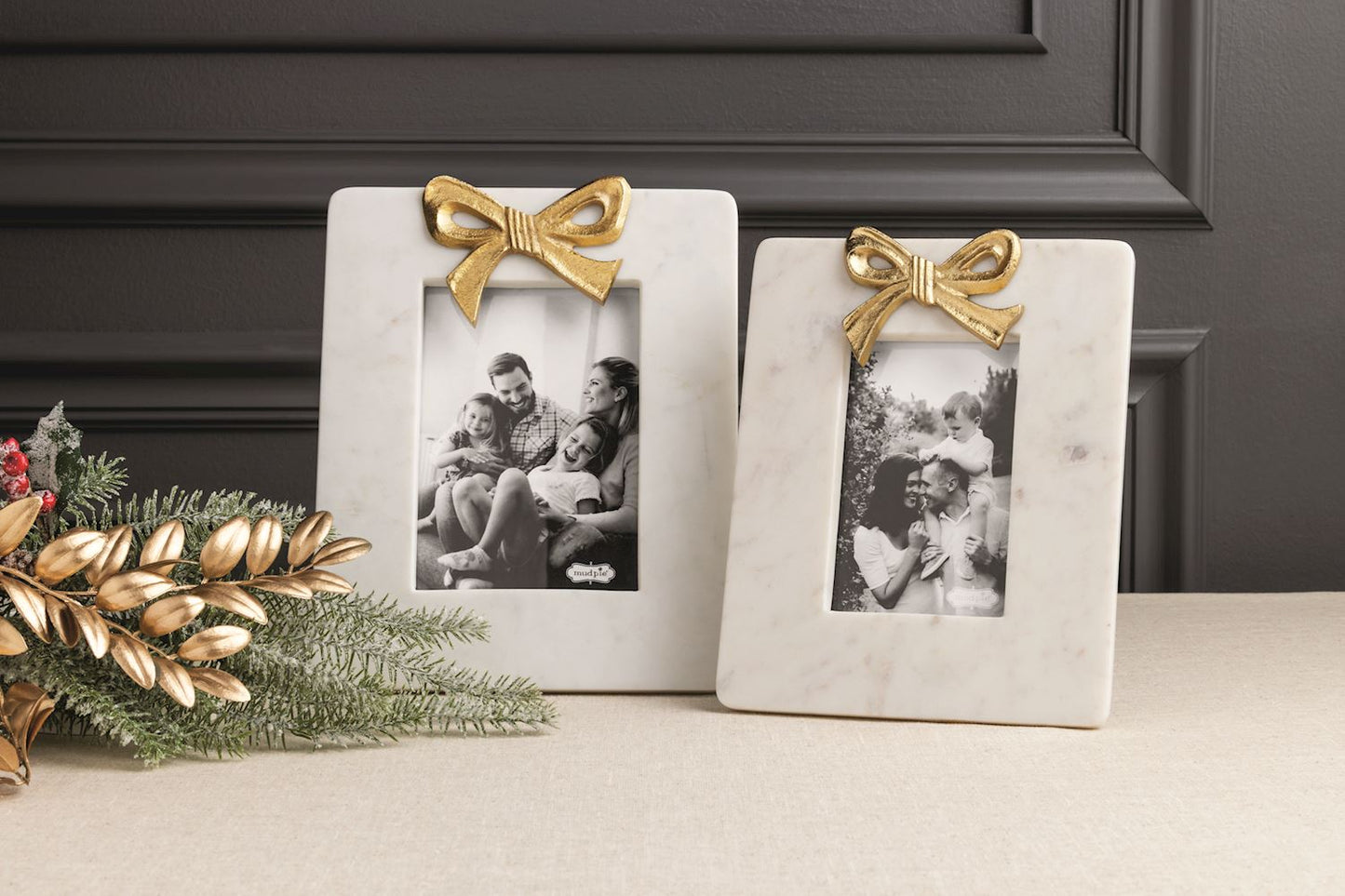Gold Bow Marble Frame