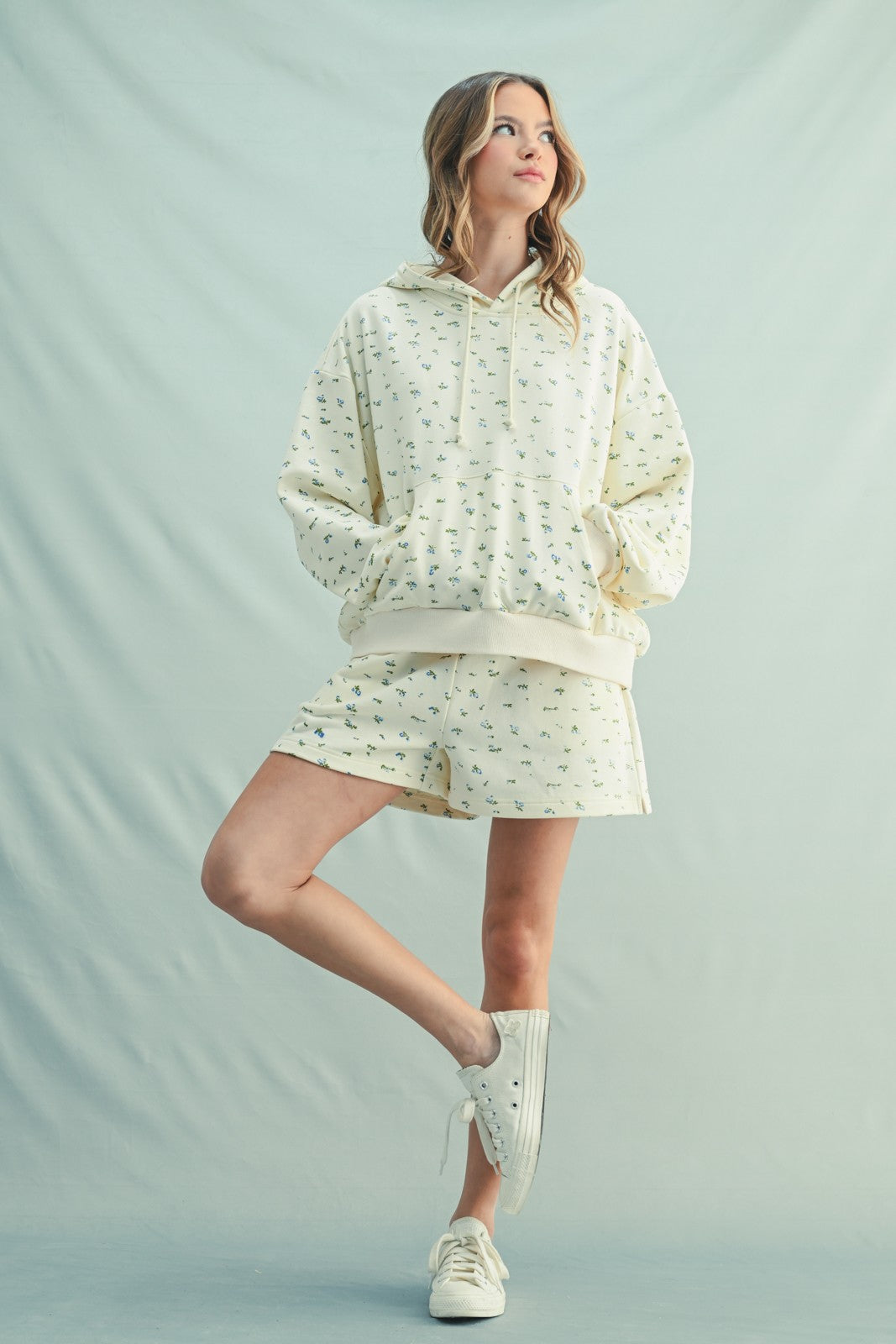 Floral French Terry Hoodie