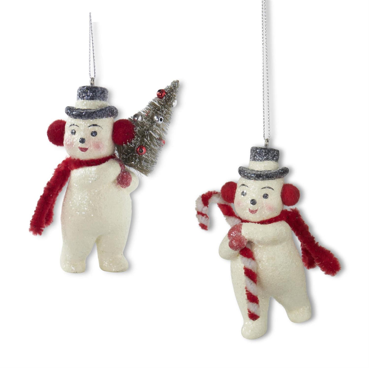 Glittered Snowman Ornament