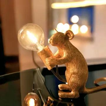 Gold Plated Mouse Resin Night Light
