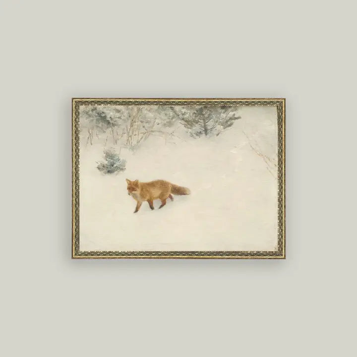 Fox in Winter Framed Art