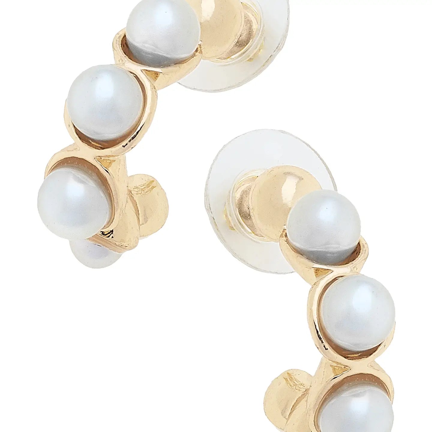 Presley Pearl Half Hoop Earrings