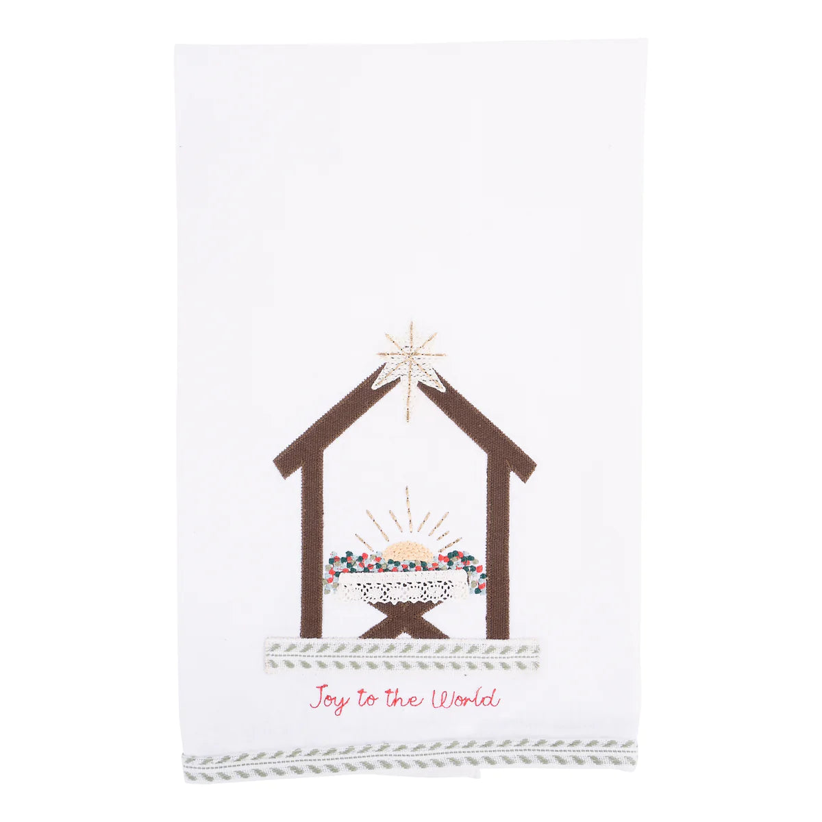 Joy To The World Nativity Tea Towel